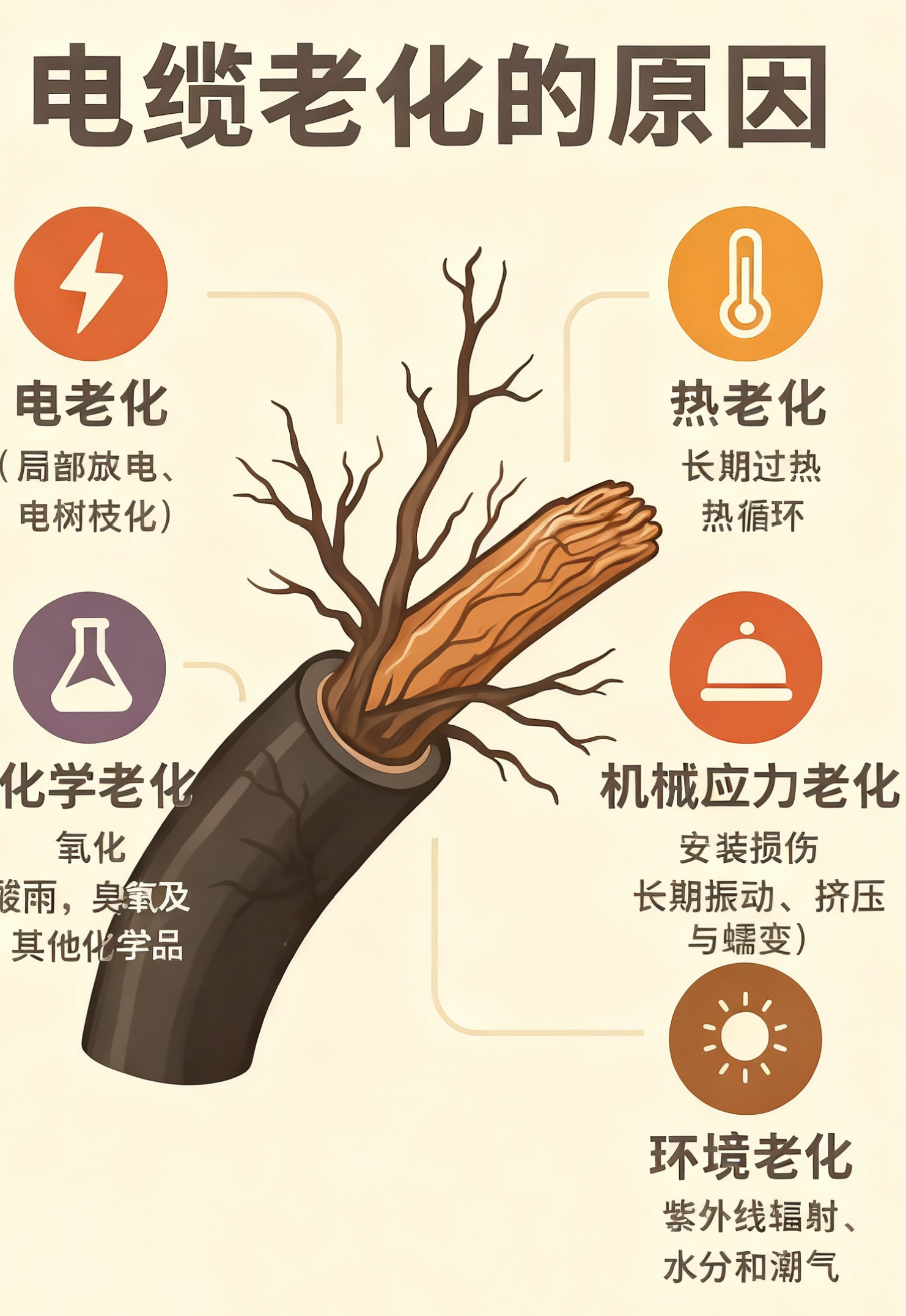 电缆绝缘层为什么会老化？五个最常见的原因